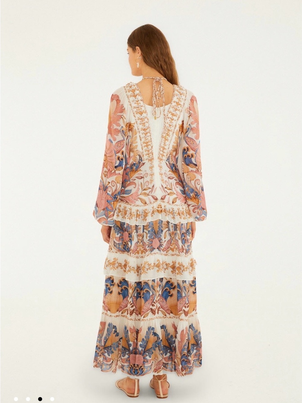 FARM Rio Off-White Sea Garden Ruffled Maxi Dress - Picture 4 of 4